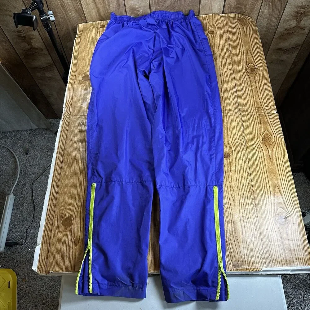 Vintage‎ Saucony Track Pants Mens L Purple Neon Zip Nylon Y2K Windbreaker